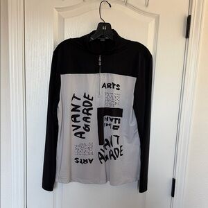 Jamie Sadock Black and White Graphic Long Sleeve Top